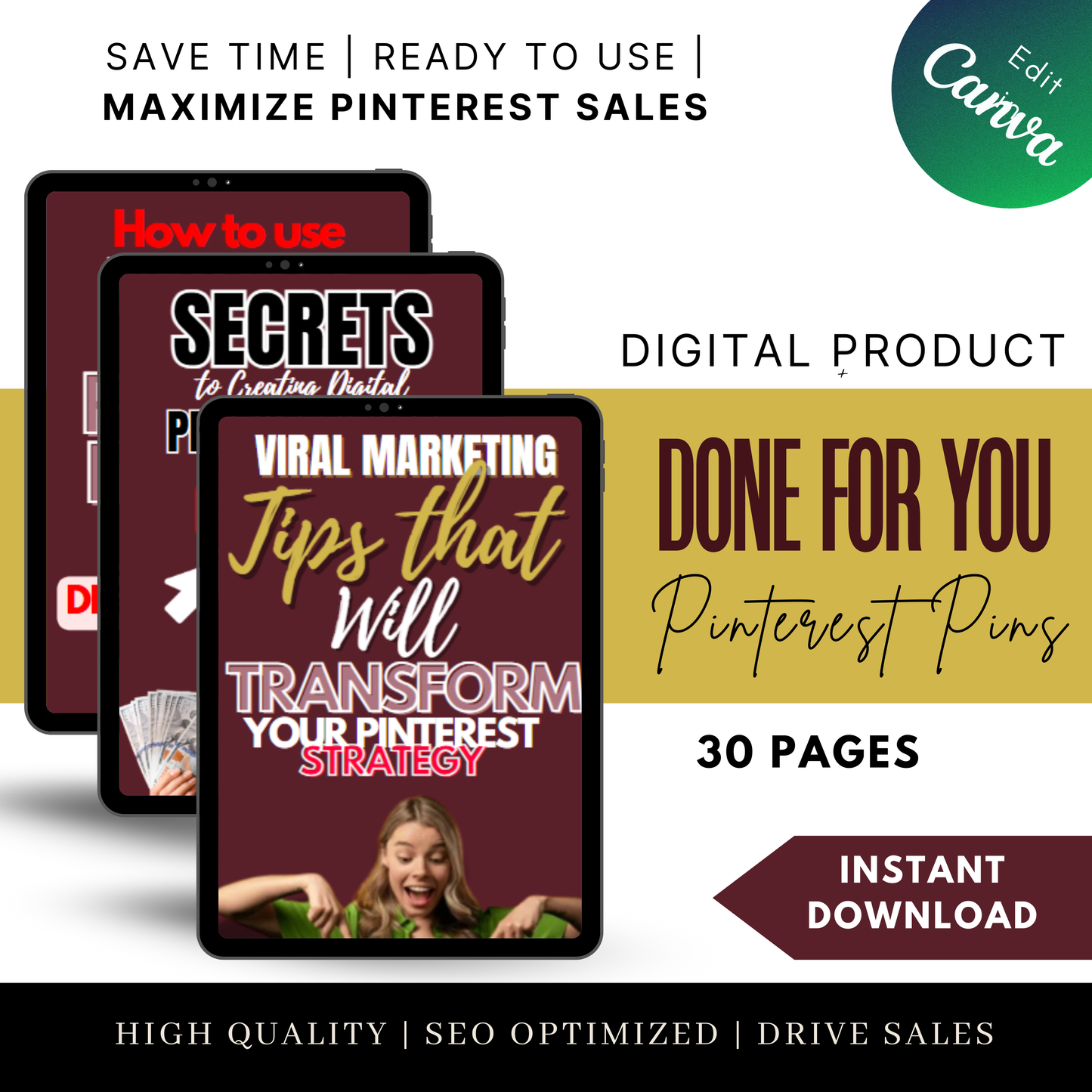 Pinterest Pin Bundle for Digital Products with MRR