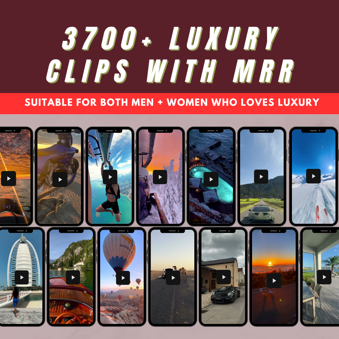 3700+ FACELESS LUXURY VIDEO CLIPS WITH MRR