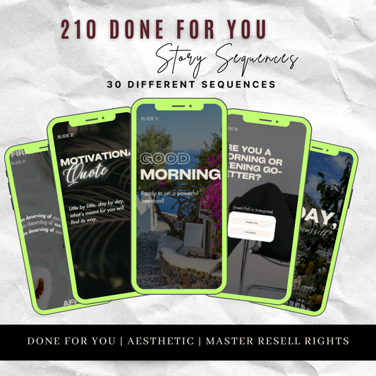 210 DONE FOR YOUR STORY SEQUENCES WITH MASTER RESELL RIGHTS